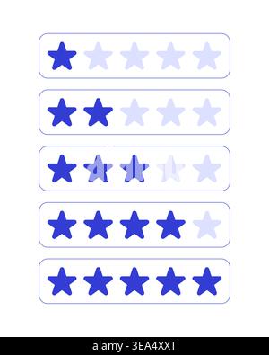 Star rating progress levels line style dashboard element set Stock Vector