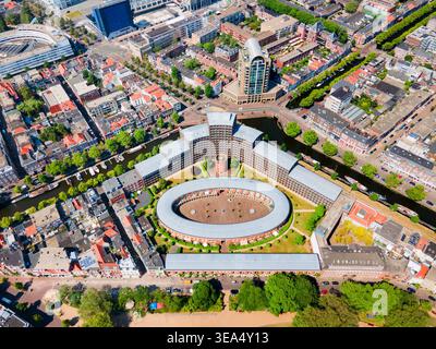 Aerial view of a modern apartment complex with multiple buildings ...