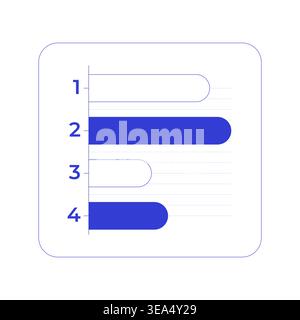 Horizontal bar chart comparison with category line style dashboard element Stock Vector