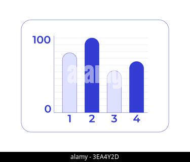 Bar chart comparison with four category line style dashboard element Stock Vector