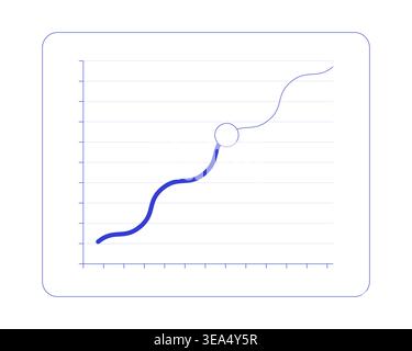 Wavy line graph with trend point line style dashboard element Stock Vector