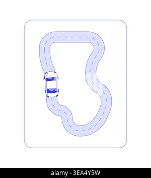 Driving route line style dashboard element Stock Vector