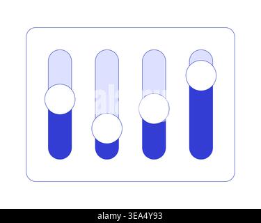 Vertical slider controls line style dashboard element Stock Vector