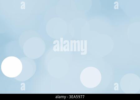 Light blue abstract bokeh with airy glowing circles, pale gradient background, soft blur, clean texture, copy space, banner. Stock Photo