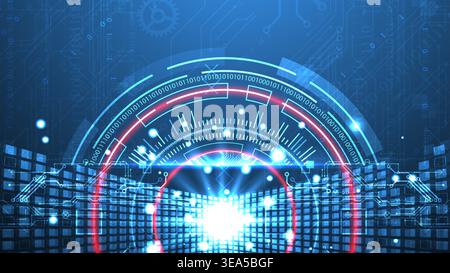 Abstract background. Scientific and technological concept with the use of technical elements formed in the shape of a circle. Vector Stock Vector