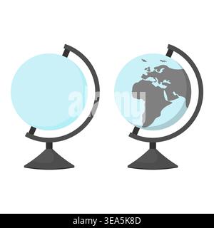 Flat vector globe set isolated on white Stock Vector