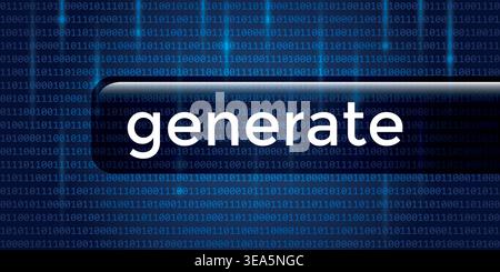 generated text on digital futuristic ai background with binary code vector illustration Stock Vector
