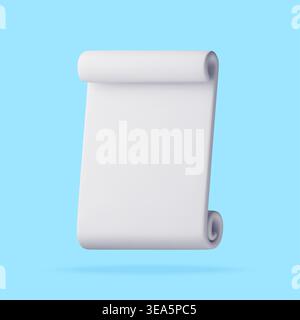 White 3D scroll paper icon Stock Vector