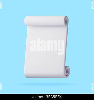 White 3D scroll paper icon Stock Vector