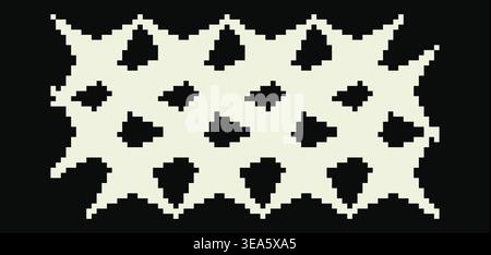 Vector retro pixel art geometric shape. Minimal 8-bit style frame and abstract design element isolated on background. Stock Vector