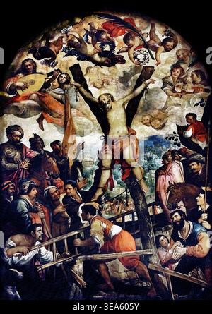 Crucified on x shaped cross hi-res stock photography and images