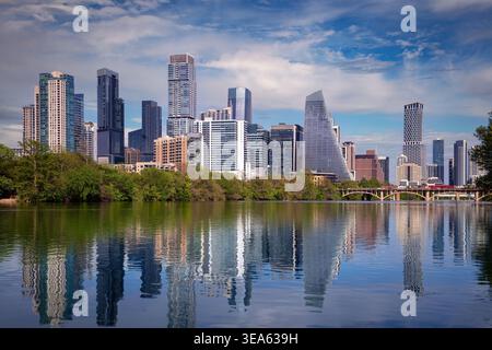Austin, Texas, USA. Cityscape image of Austin, Texas skyline at beautiful sunny day. Stock Photo