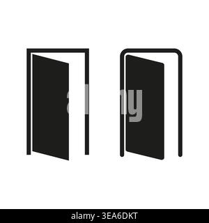 Open door set. Entrance way Vector. Exit room symbol. Interior portal set. Manual vector only. No autotrace used. EPS 10. Stock Vector
