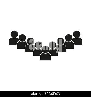 People crowd set. Person group Vector. Social unit symbol. Human team figure. Manual vector only. No autotrace used. EPS 10. Stock Vector