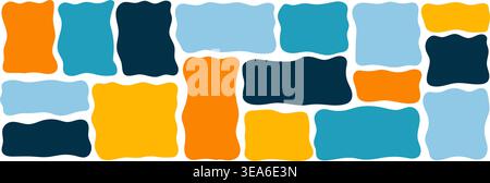 Wavy organic frame with irregular edges playful vector illustration set. Stock Vector