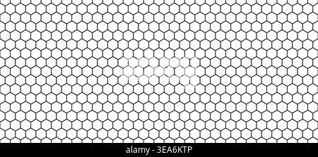 Fiber honeycomb seamless pattern. Hexagonal grid texture on white background. Mosaic geometric bg Stock Vector