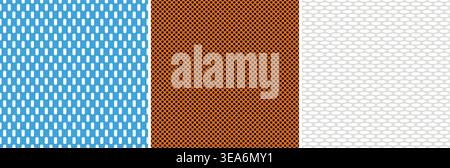 Sports fabric mesh collection. Seamless jersey material backgrounds Stock Vector
