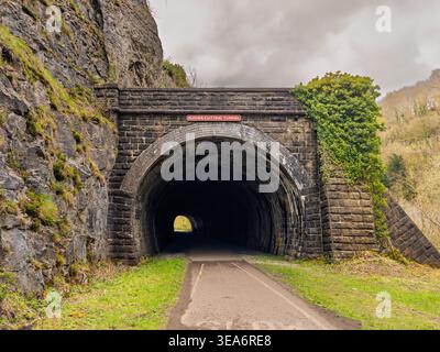 Rusher Cutting Tunnel on the Monsal Trail, Peak District National Park, Derbyshire, England, UK Stock Photo