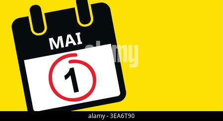 simple calendar icon 1 may labor day vector illustration Stock Vector