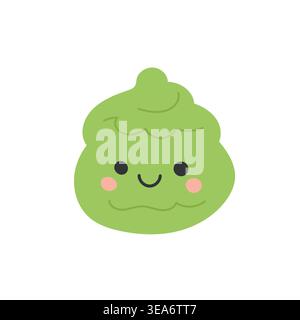 Vector icon sushi and food wasabi fish with design restaurant sauce. Isolated illustration cartoon and vector asian green with paste cooking icon Stock Vector