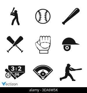 Baseball Icon Perfect for Sports and Outdoor Activities Illustrations Stock Vector