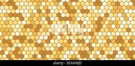 Seamless honeycomb fiber pattern. Mosaic geometric hexagon mesh bg Stock Vector