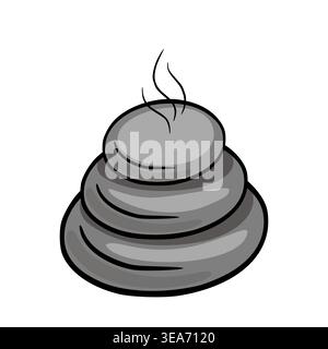 Stack of hot spa stones vector illustration with steam Stock Vector