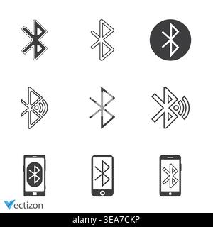 Bluetooth Line vector Icon Design Stock Vector