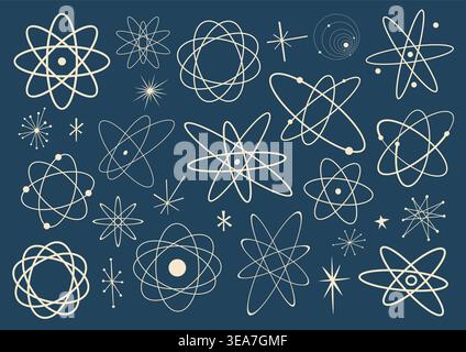 Vector pack of Atoms shapes from the fifties Stock Vector