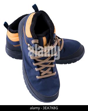Trekking boots for hiking isolated on a white background. Stock Photo
