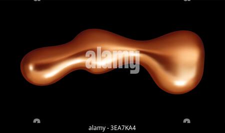 Copper drop abstract shape of liquid metal blob Stock Vector
