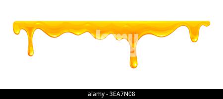 Honey drips of sweet melt or liquid yellow syrup Stock Vector