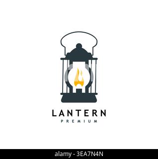 House rustic kerosene lantern lamp icon Stock Vector