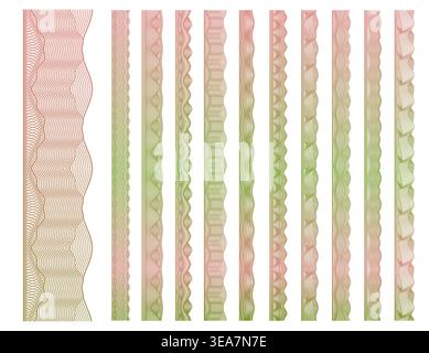 Watermark security guilloche border frames set Stock Vector