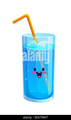 Cartoon fresh water drink character with smile Stock Vector