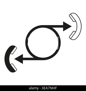 Phone exchange symbol. Call transfer Vector. Contact sync icon. Communication flow. Manual vector only. No autotrace used. EPS 10. Stock Vector