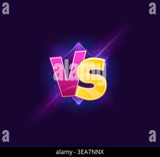 VS showdown lightning, fight battle versus sign Stock Vector