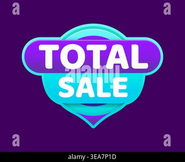 Total Sale label, special offer tag price discount Stock Vector