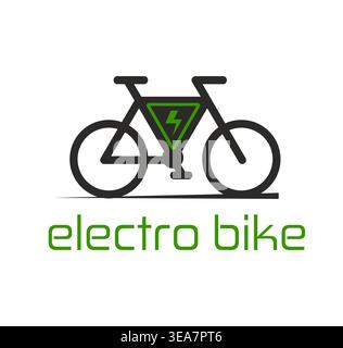 Electrobike icon, emblem with electric bicycle Stock Vector