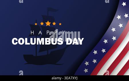 Columbus Day Tribute Graphic."" Vector illustration Stock Vector