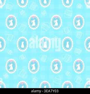 Blue Easter pattern. Vector illustration Stock Vector