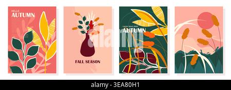 Autumn abstract set. Vector illustration Stock Vector