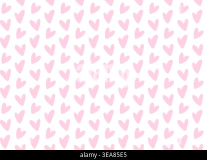 Cute Pink Heart Seamless Pattern, Romantic Minimal Background for Valentine Design, Kids Textile and Wrapping Paper Stock Vector