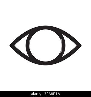 A minimal flat style Vector eye icon representing visibility, view, or unhide functions for modern digital interfaces. Stock Vector