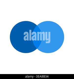 An abstract Vector illustration featuring overlapping blue circular shapes, symbolizing concepts of connection, combination, and unity. Stock Vector