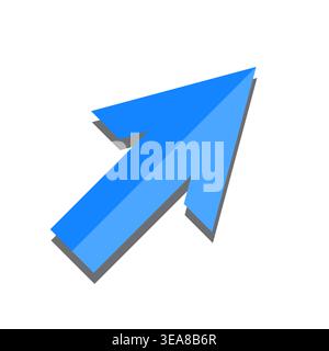 A modern upward trending blue Vector arrow icon with a subtle shadow illustrates direction, growth, and forward movement for digital interfaces. Stock Vector