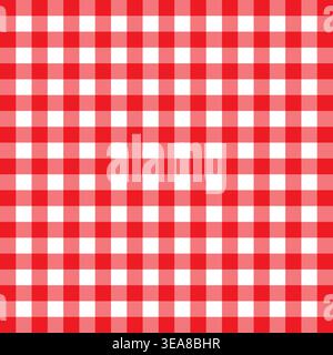 A classic red and white checkered Vector pattern designed for fabric, backgrounds, and decorative purposes, offering a timeless aesthetic. Stock Vector