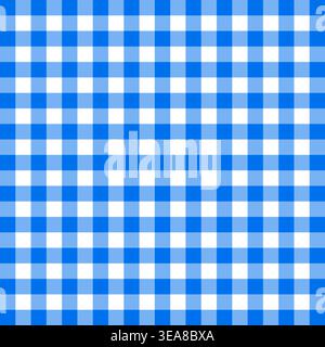 A seamless blue and white gingham Vector pattern, presenting a classic checkered textile design for various design projects. Stock Vector