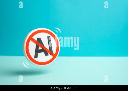 Ban on the use of AI highlights regulation of technology. Restrictions limit adoption and innovation. Compliance and ethical concerns shape digital tr Stock Photo