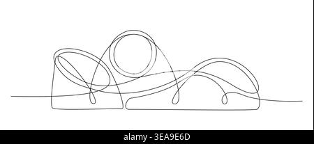 Roller Coaster One Line Illustration Stock Vector
